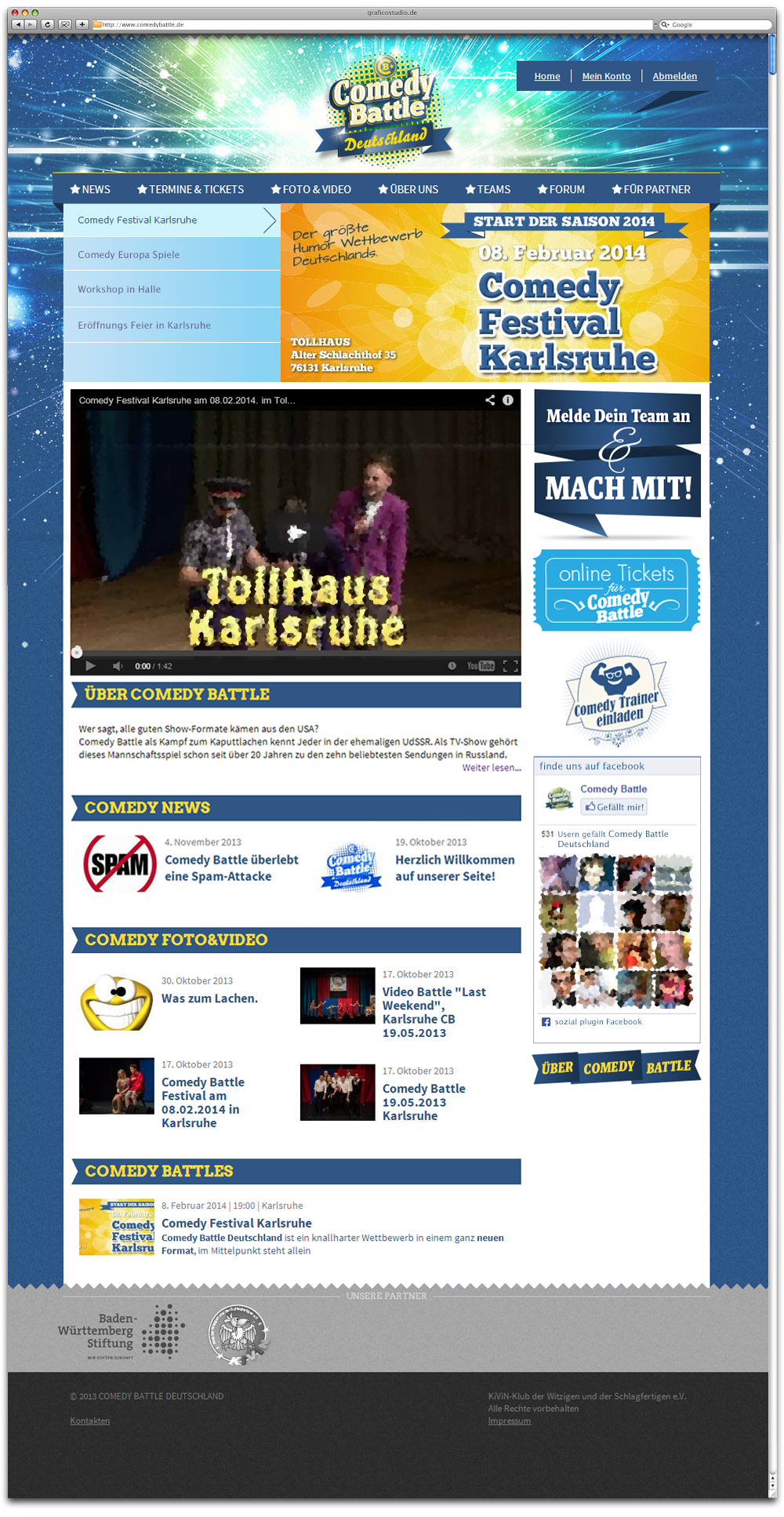 Websete für Comedy Battle